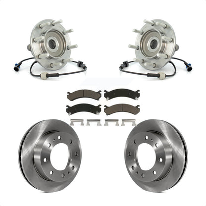 Hub Bearing Brake Rotor & Pads Front Kit For Chevrolet GMC Sierra 3500 Silverado