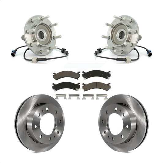 Hub Bearing Brake Rotor & Pads Front Kit For Chevrolet GMC Sierra 3500 Silverado
