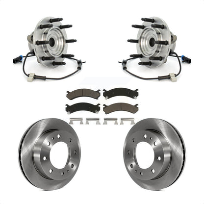 Hub Bearing Brake Rotor Pad Front Kit For GMC Chevrolet Sierra 2500 HD Silverado