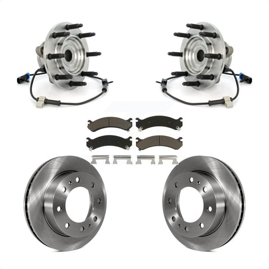 Hub Bearing Brake Rotor Pad Front Kit For GMC Chevrolet Sierra 2500 HD Silverado
