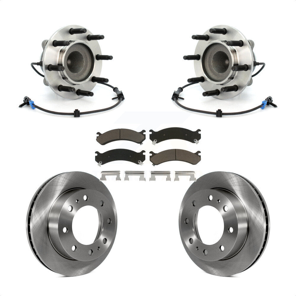 Hub Bearing Brake Rotor Pad Front Kit For Chevrolet GMC Express 2500 Savana 3500