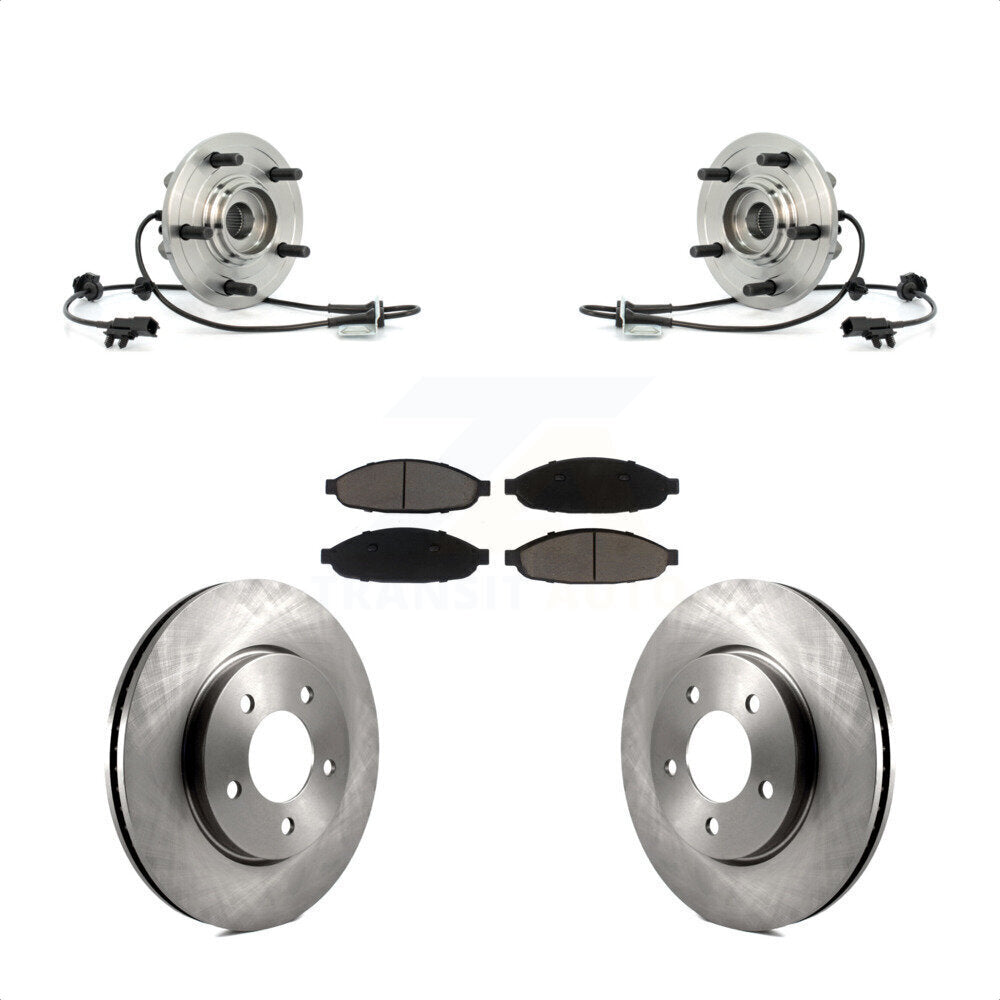 Hub Bearing Assembly Brake Rotor & Pad Front Kit For 2007-2008 Chrysler Pacifica