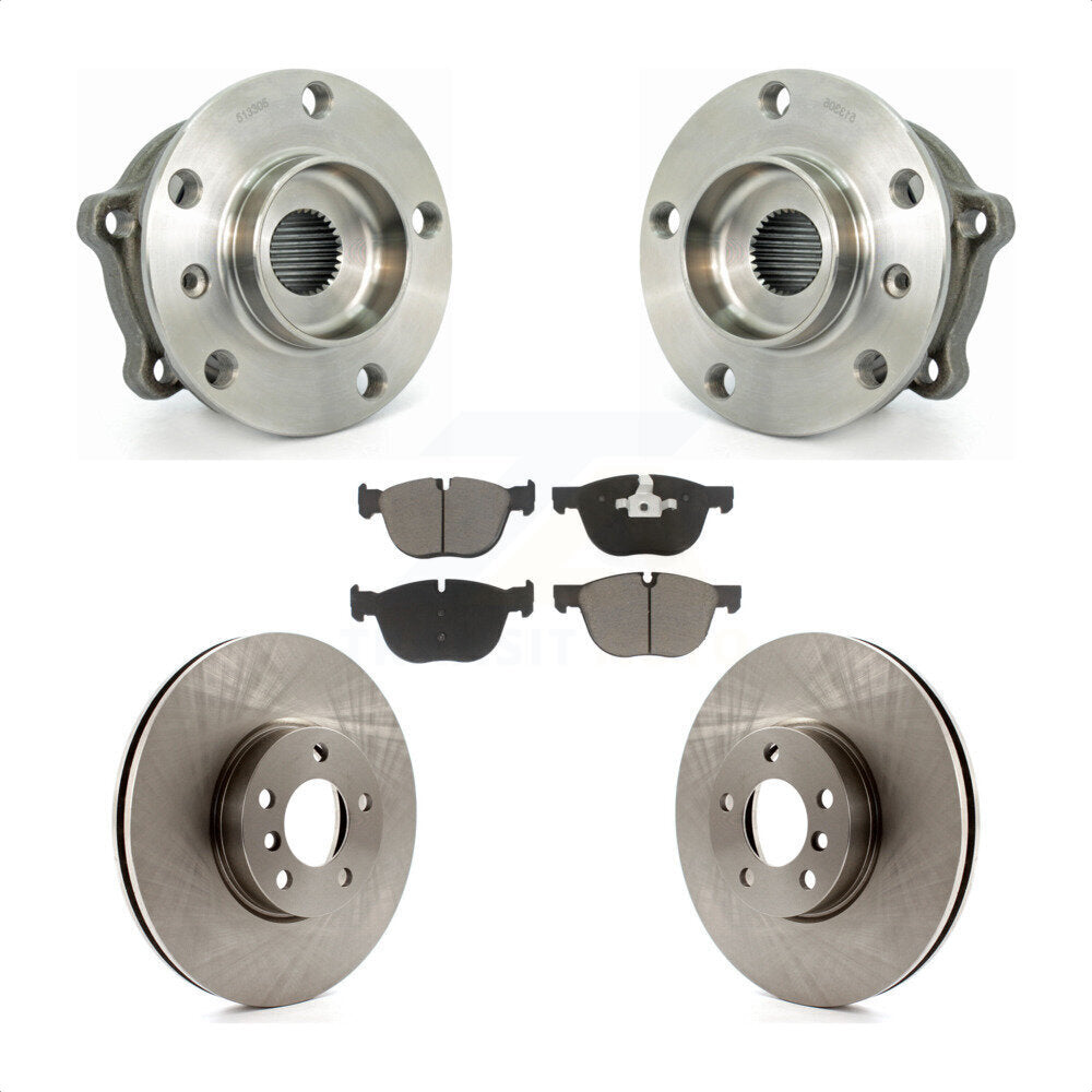 Hub Bearing Assembly Disc Brake Rotors And Ceramic Pads Front Kit For BMW X5 X6