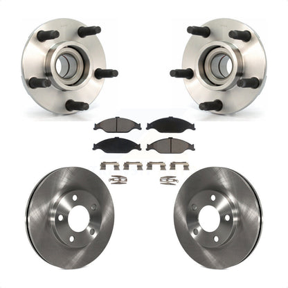 Hub Bearing Assembly Disc Brake Rotor And Ceramic Pad Front Kit For Ford Mustang