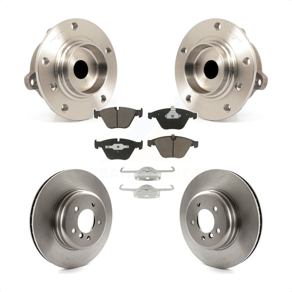 Hub Bearing Assembly Brake Rotor Pad Front Kit For BMW 650i 645Ci 550i 545i 535i