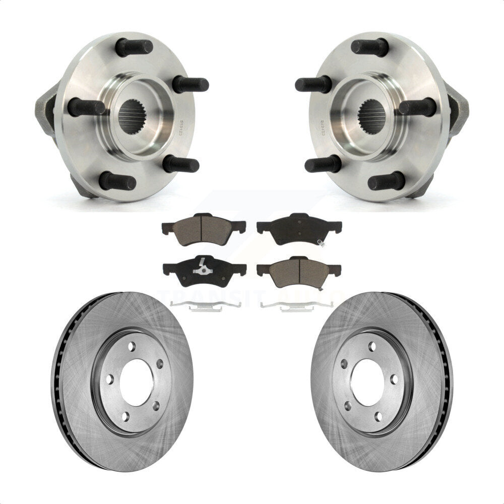 Hub Bearing Brake Rotor & Pads Front Kit For Dodge Grand Caravan Chrysler Town