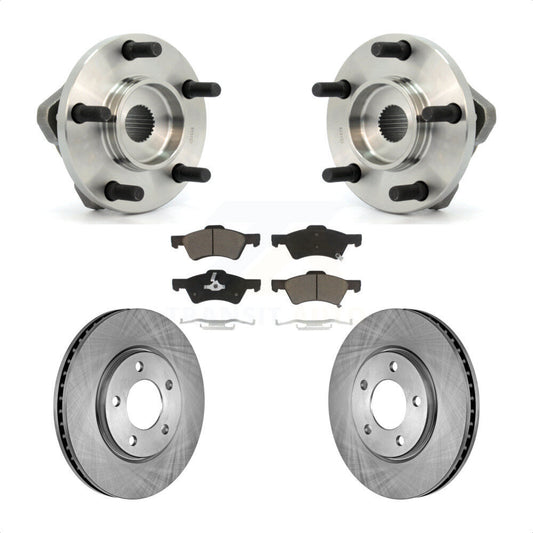 Hub Bearing Brake Rotor & Pads Front Kit For Dodge Grand Caravan Chrysler Town