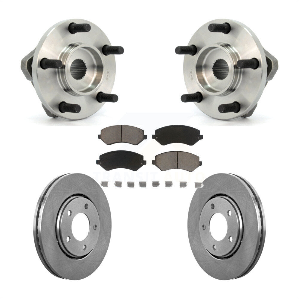 Hub Bearing Brake Rotor & Pads Front Kit For Dodge Caravan Grand Chrysler Town