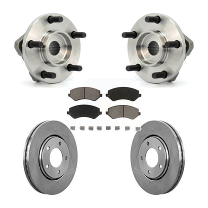 Hub Bearing Brake Rotor & Pads Front Kit For Dodge Caravan Grand Chrysler Town