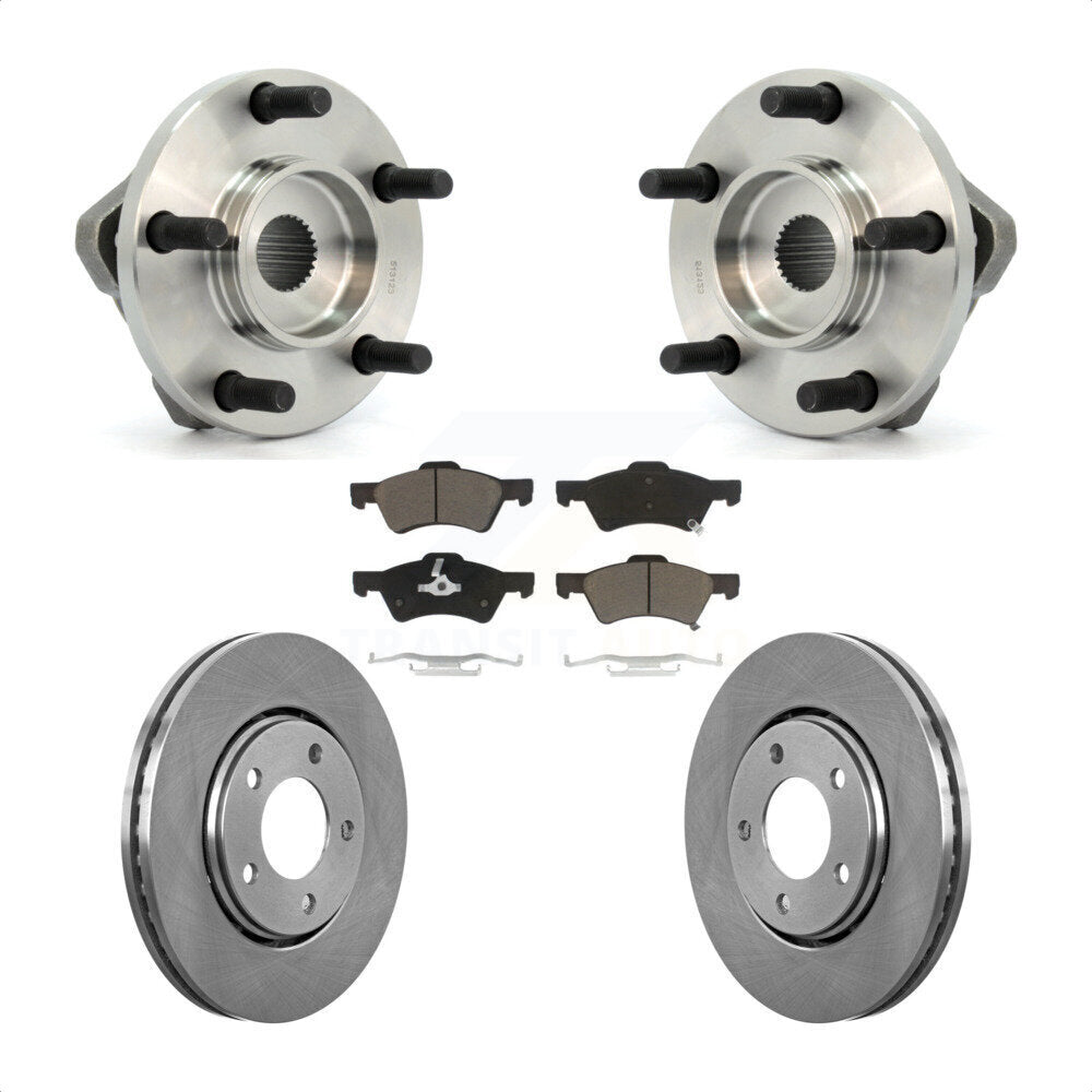 Hub Bearing Disc Brake Rotor & Pads Front Kit For Dodge Caravan Chrysler Voyager