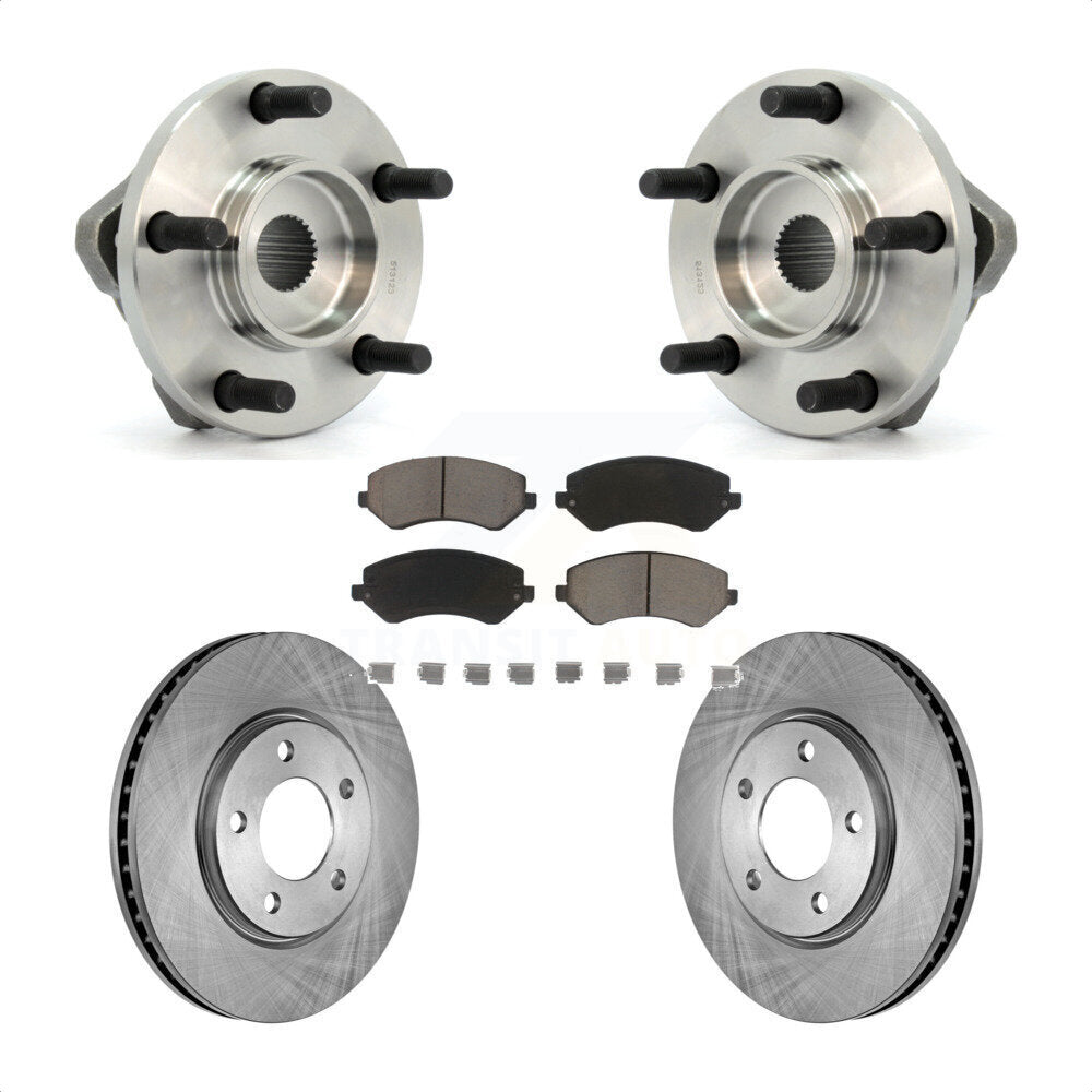 Hub Bearing Brake Rotor & Pad Front Kit For Dodge Grand Caravan Chrysler Voyager