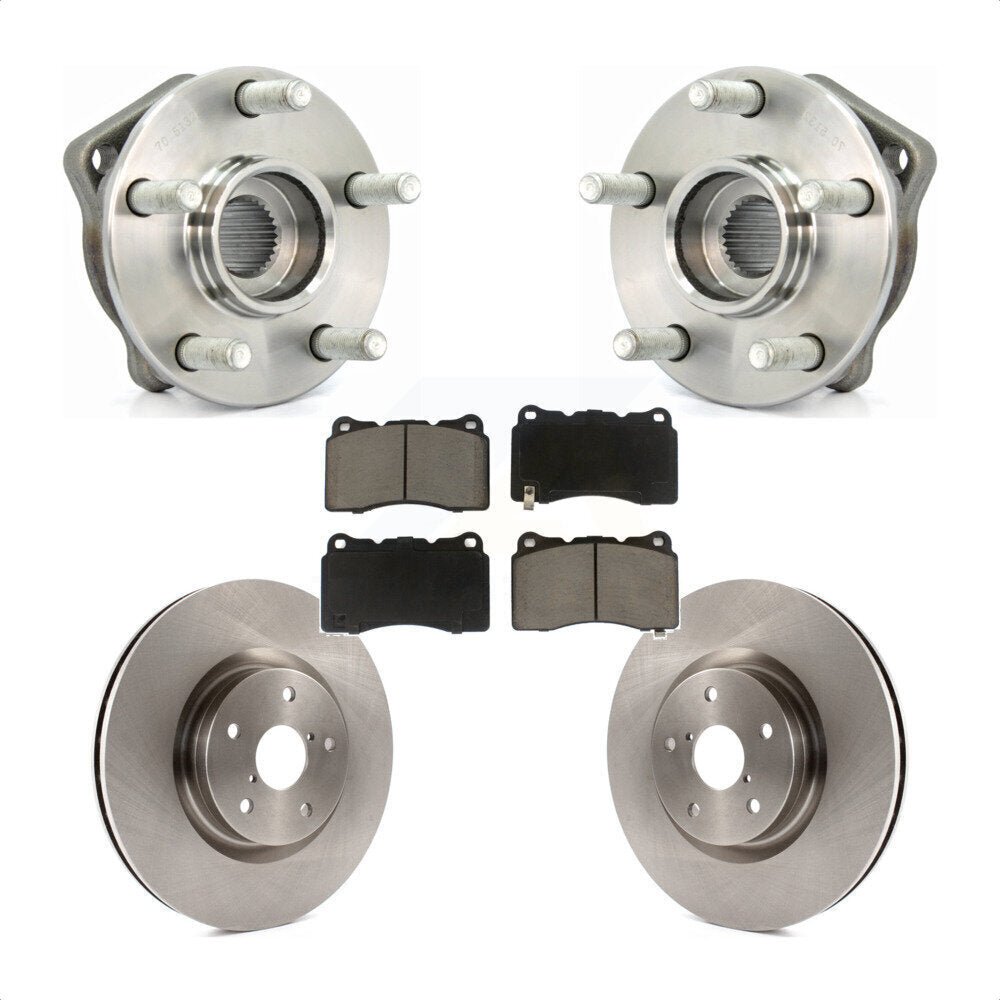 Hub Bearing Assembly Brake Rotor Pads Front Kit For 2014 Subaru WRX Limited Base