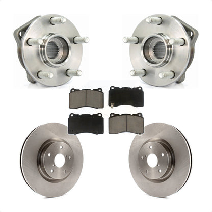 Hub Bearing Assembly Brake Rotor Pads Front Kit For 2014 Subaru WRX Limited Base