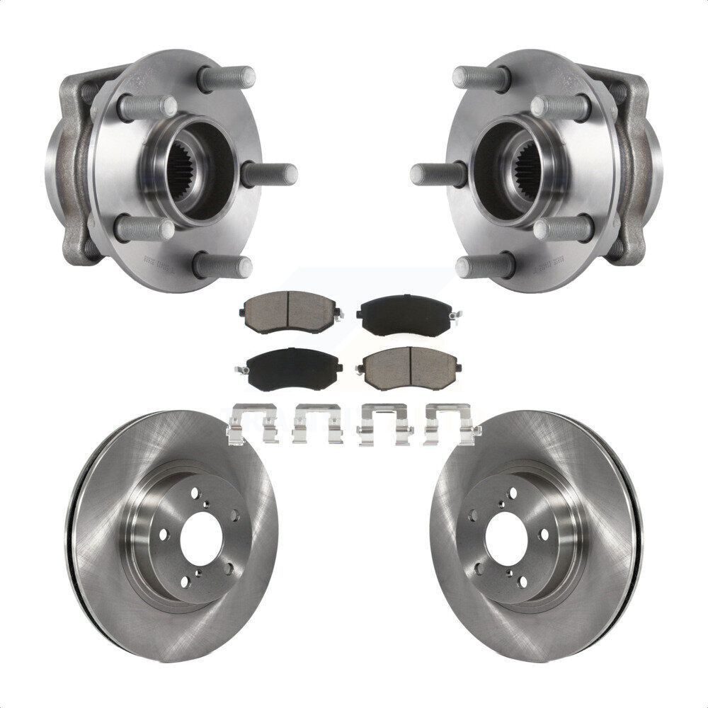 Hub Bearing Assembly Disc Brake Rotors And Pads Front Kit For Subaru Impreza
