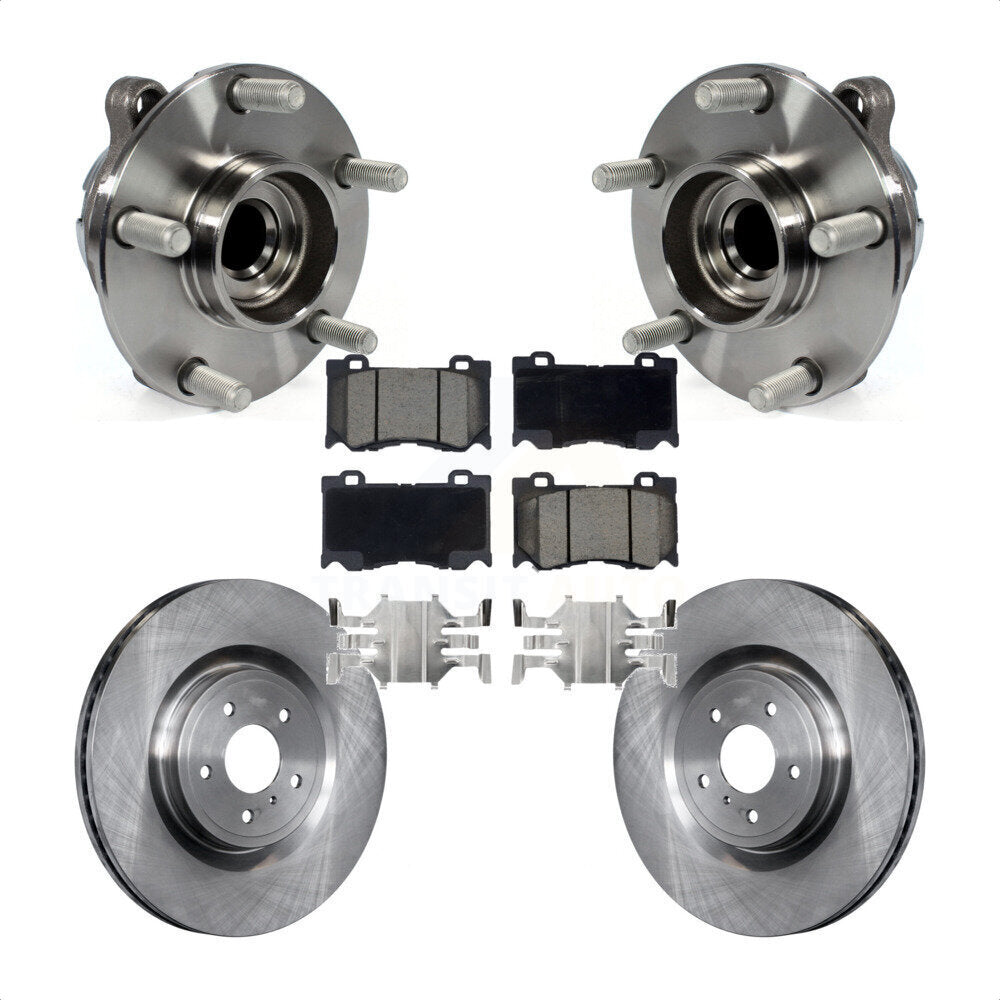 Hub Bearing Brake Rotor Pad Front Kit For INFINITI Q50 G37 Nissan 370Z Q60 M37 Z
