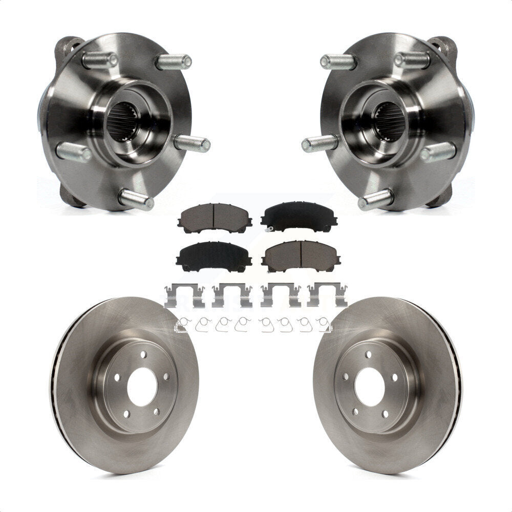 Hub Bearing Assembly Brake Rotor And Pad Front Kit For INFINITI Q50 QX50 Q60 AWD