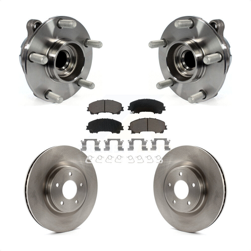 Hub Bearing Assembly Brake Rotor And Pad Front Kit For INFINITI Q50 QX50 Q60 RWD