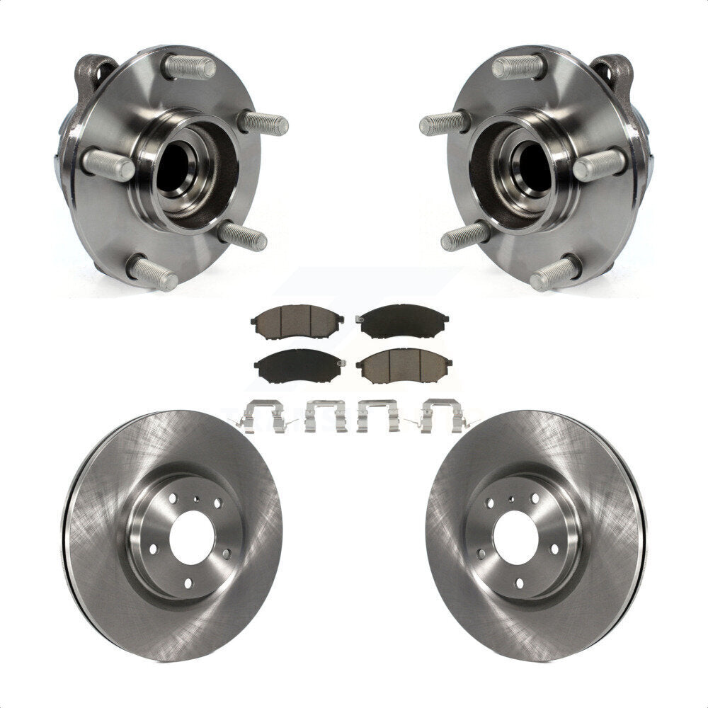 Hub Bearing Brake Rotor Pad Front Kit For INFINITI EX35 Nissan 370Z G35 QX50 M35
