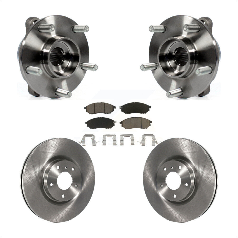 Hub Bearing Brake Rotor & Pads Front Kit For INFINITI G37 EX35 G35 QX50 QX70 M35