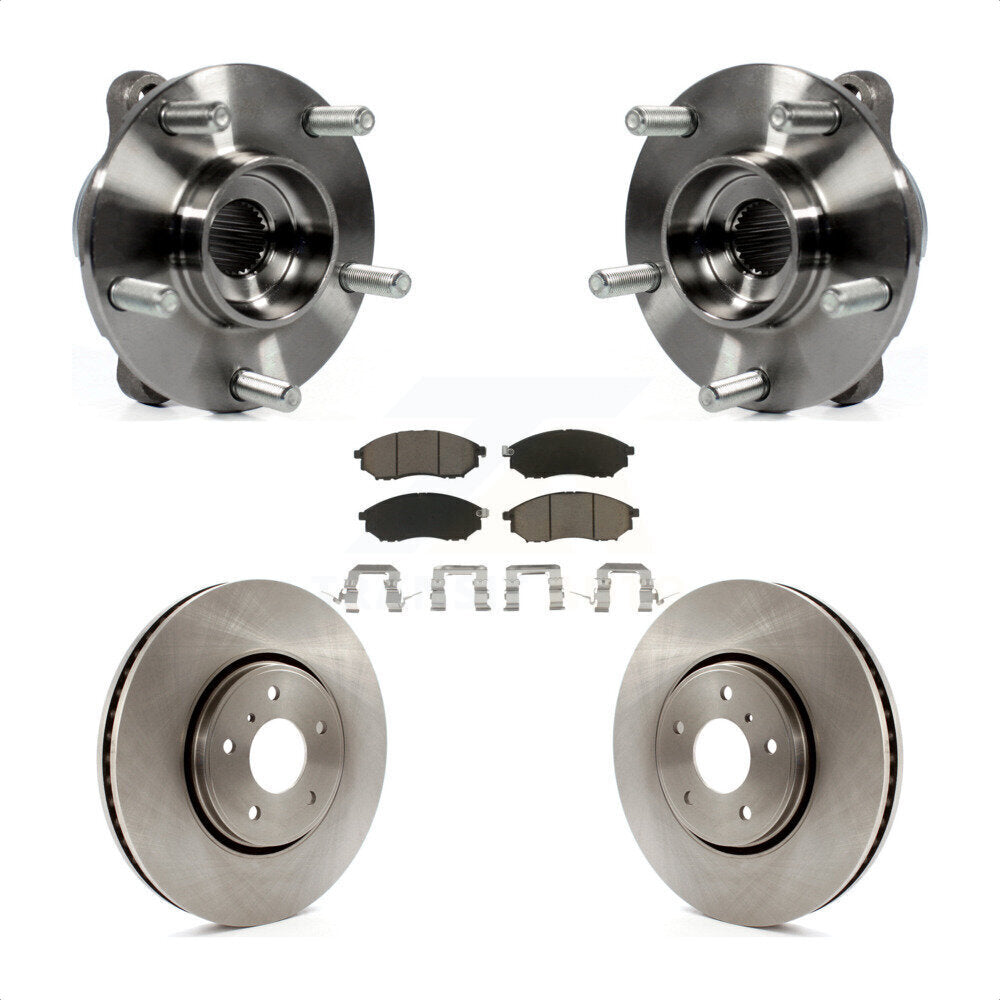 Hub Bearing Assembly Disc Brake Rotor Pads Front Kit For INFINITI FX35 FX37 FX45