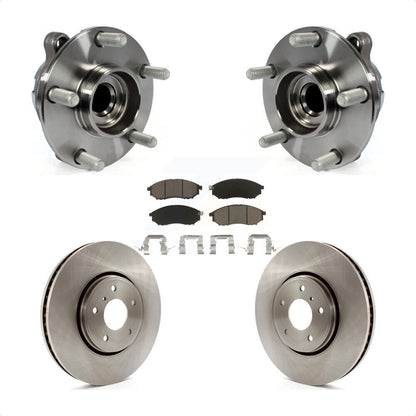 Hub Bearing Assembly Disc Brake Rotor & Pad Front Kit For INFINITI FX35 FX37 RWD