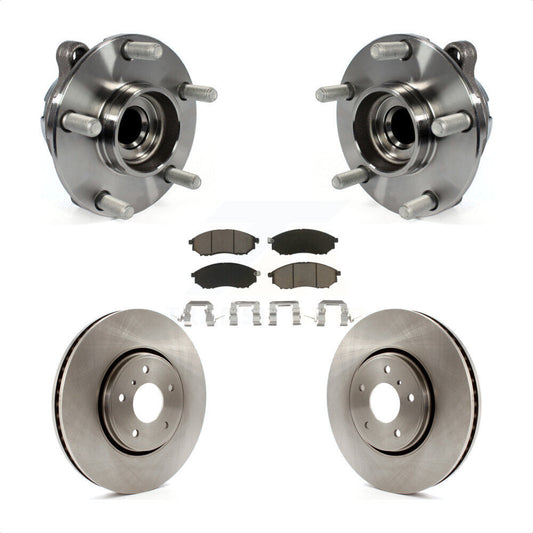 Hub Bearing Assembly Disc Brake Rotor & Pad Front Kit For INFINITI FX35 FX37 RWD