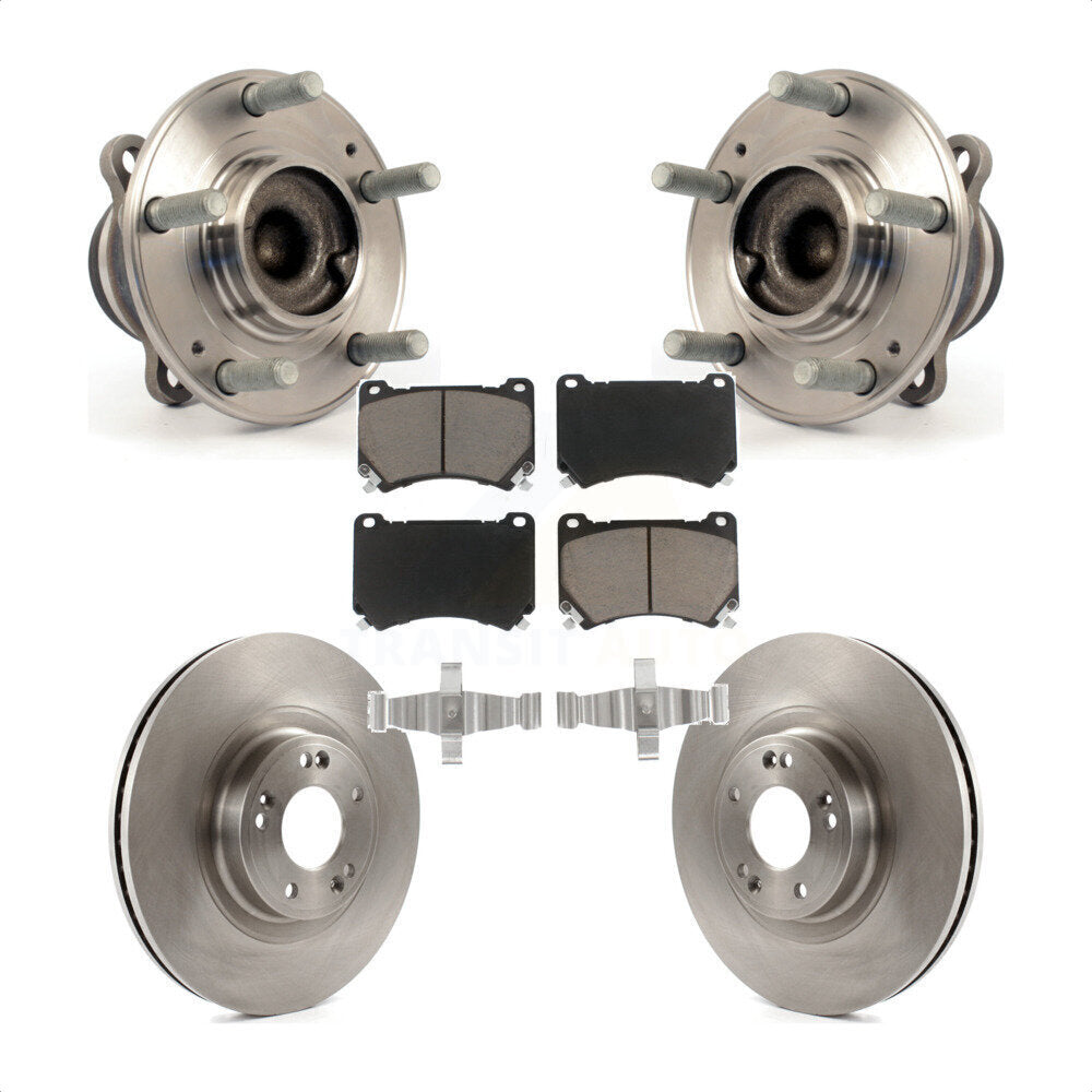 Hub Bearing Assembly Disc Brake Rotors And Pads Front Kit For Hyundai Genesis