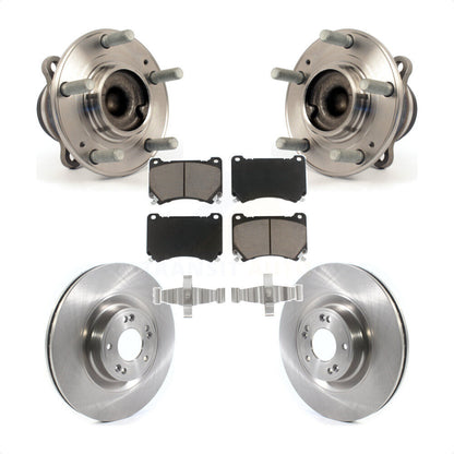 Hub Bearing Assembly Disc Brake Rotor & Pads Front Kit For Hyundai Genesis Equus