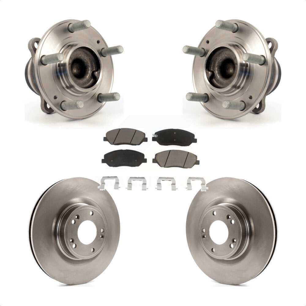 Hub Bearing Disc Brake Rotor & Pads Front Kit For 2009-2011 Hyundai Genesis 3.8L