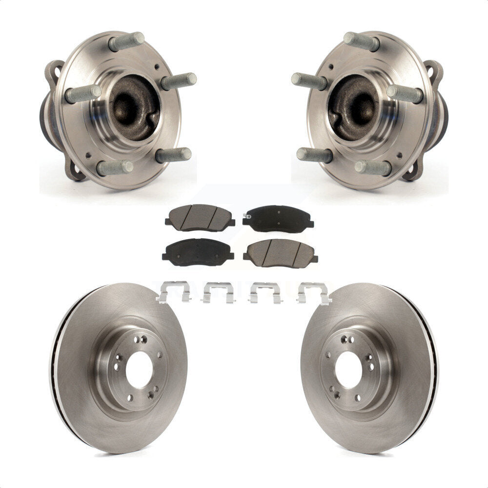 Hub Bearing Assembly Brake Rotor And Pad Front Kit For 2012 Hyundai Genesis 3.8L