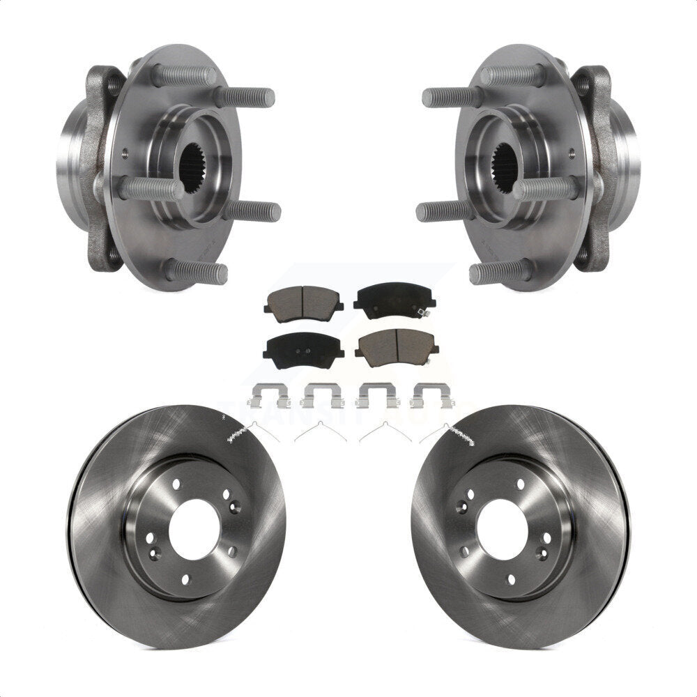 Hub Bearing Assembly Disc Brake Rotors And Pads Front Kit For Hyundai Elantra