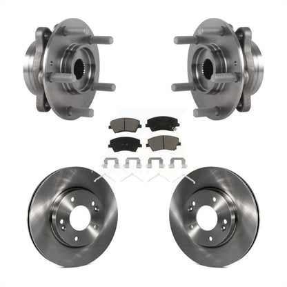 Hub Bearing Assembly Disc Brake Rotors And Pads Front Kit For Hyundai Elantra