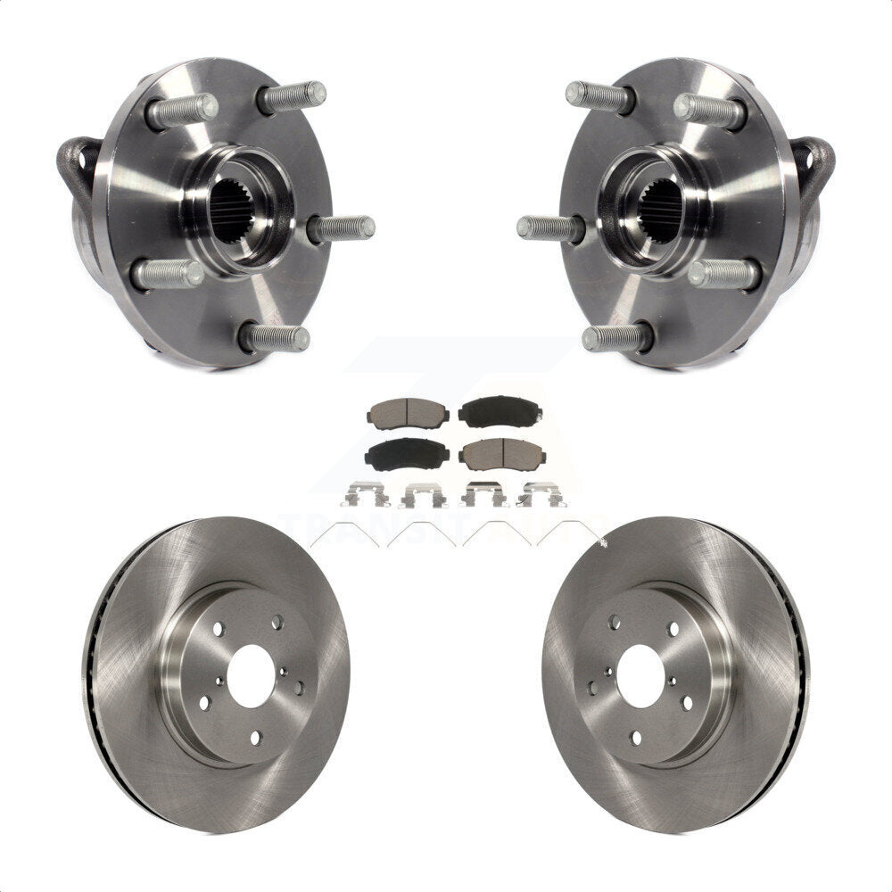 Hub Bearing Assembly Brake Rotor Pads Front Kit For 2016-2019 Subaru Legacy 2.5L