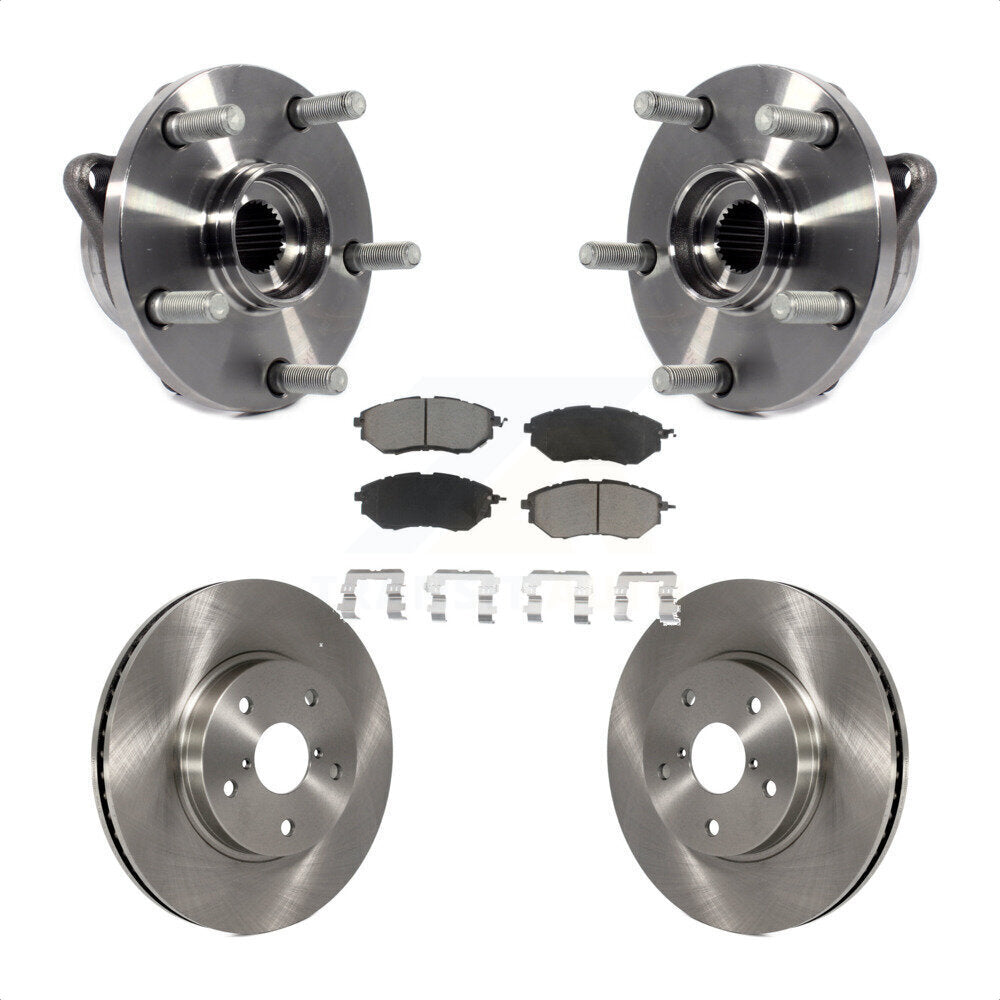Hub Bearing Assembly Disc Brake Rotor Pads Front Kit For 2015 Subaru Legacy 2.5L