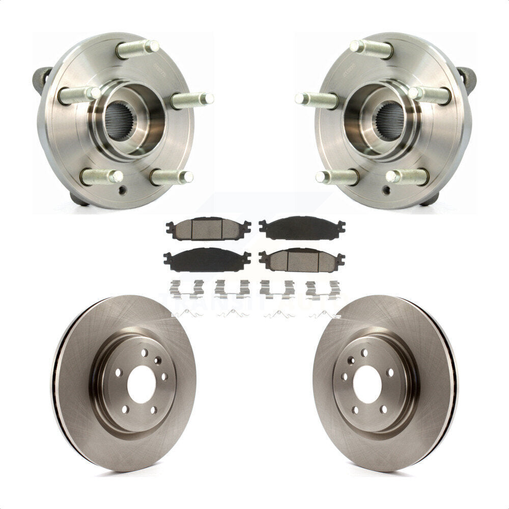 Hub Bearing Disc Brake Rotor Pads Front Kit For Ford Flex Taurus Lincoln MKT MKS