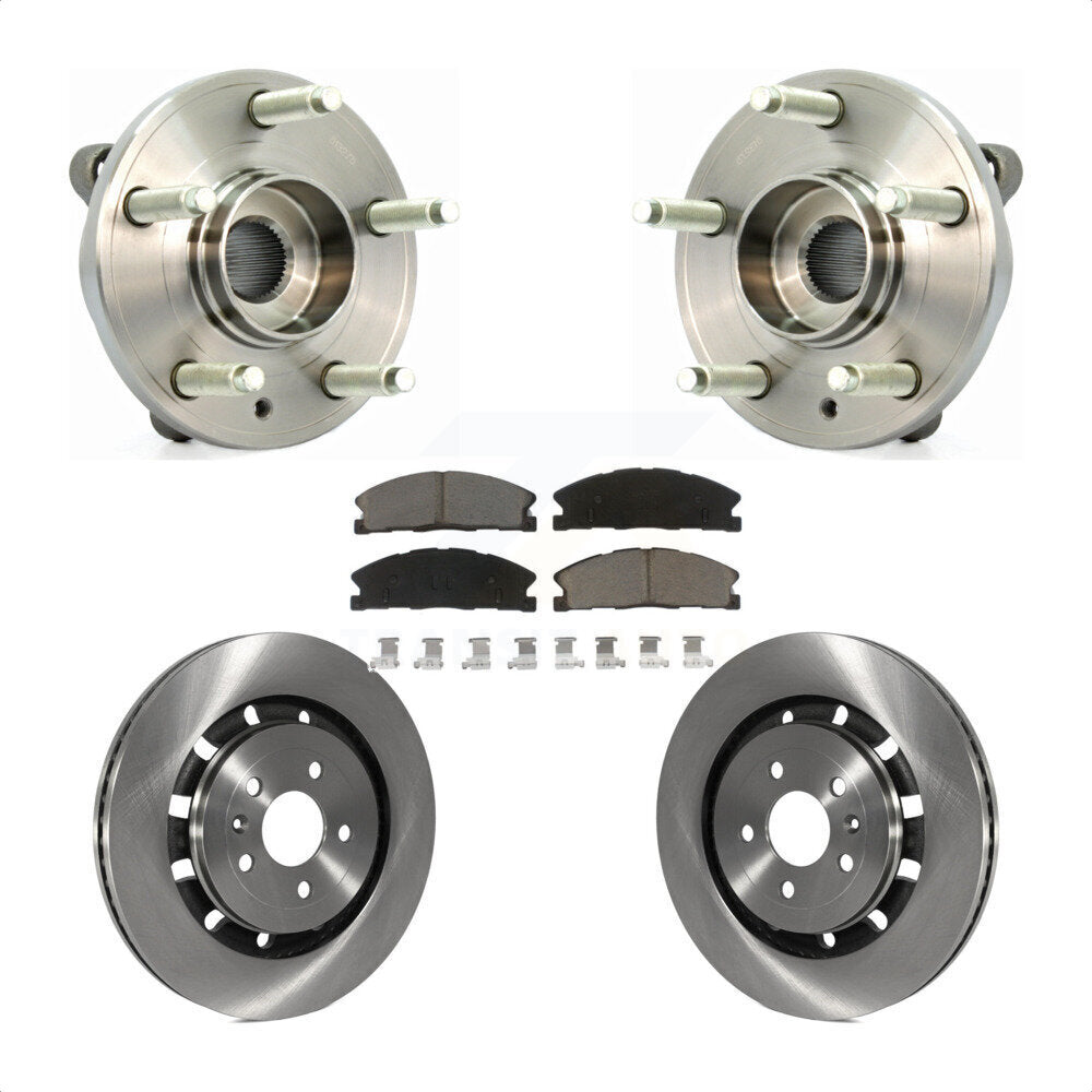 Hub Bearing Disc Brake Rotor Pads Front Kit For Ford Flex Taurus Lincoln MKT MKS