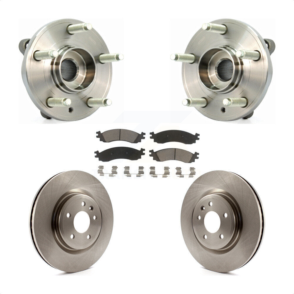 Hub Bearing Assembly Brake Rotor And Pad Front Kit For 2010-2012 Ford Taurus SHO