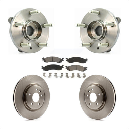 Hub Bearing Assembly Brake Rotor And Pad Front Kit For 2010-2012 Ford Taurus SHO