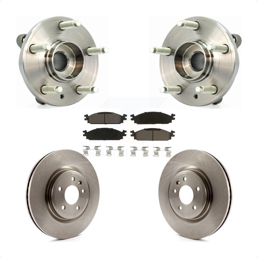 Hub Bearing Assembly Disc Brake Rotor & Pads Front Kit For 2009-2010 Lincoln MKS