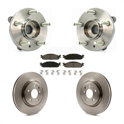Hub Bearing Assembly Disc Brake Rotor & Pads Front Kit For 2009-2010 Lincoln MKS