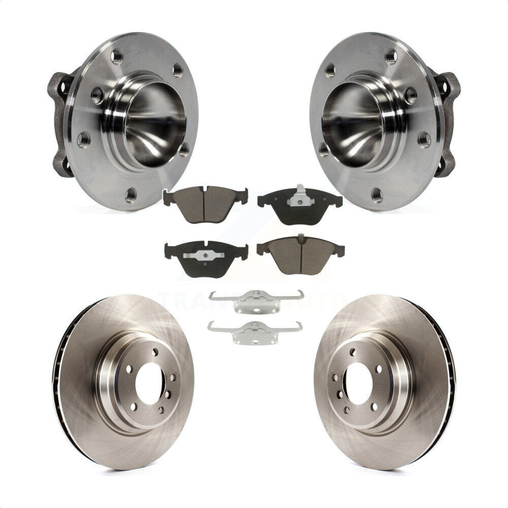 Hub Bearing Assembly Disc Brake Rotor And Pads Front Kit For BMW 335i 335is 335d