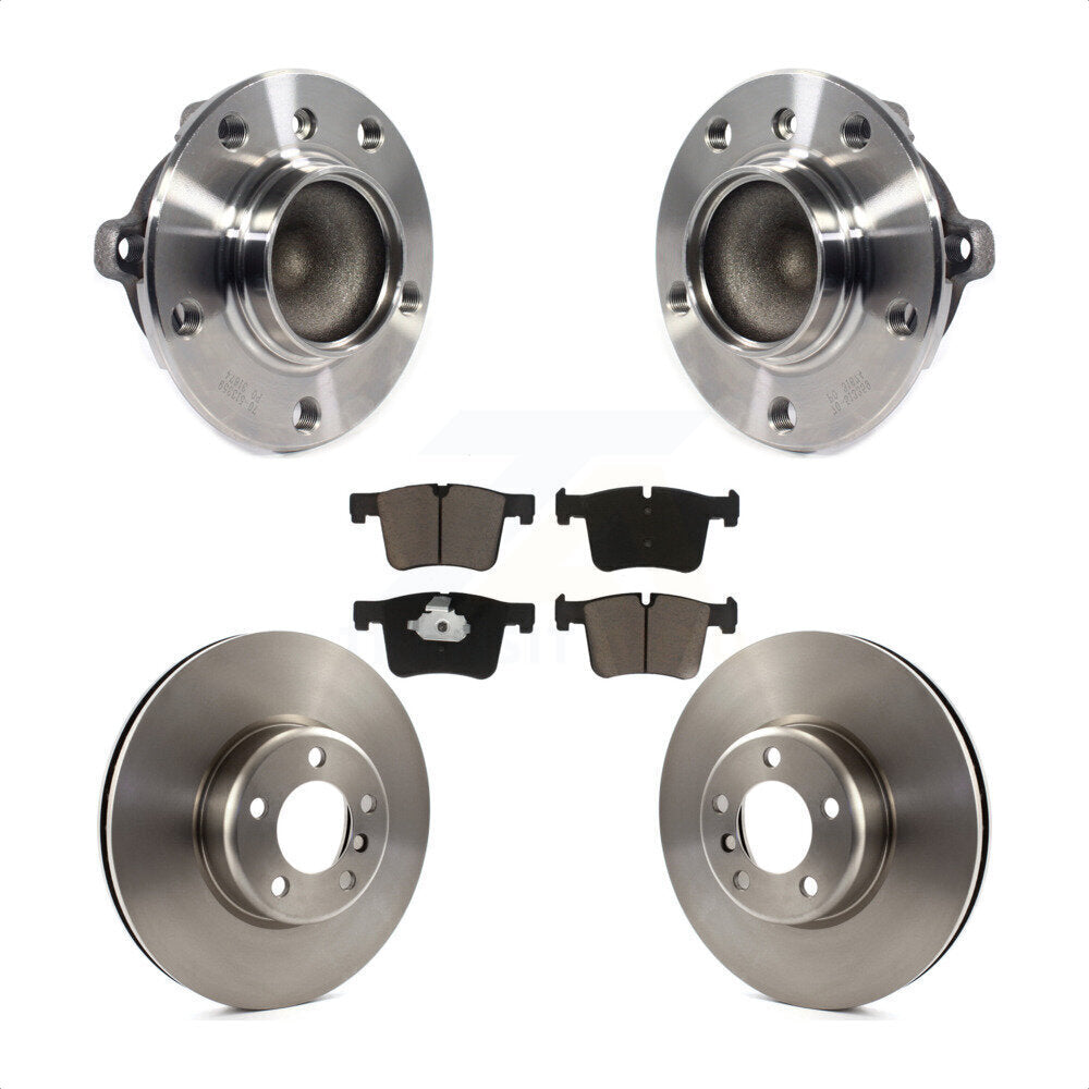 Hub Bearing Assembly Disc Brake Rotors And Ceramic Pads Front Kit For BMW 335i