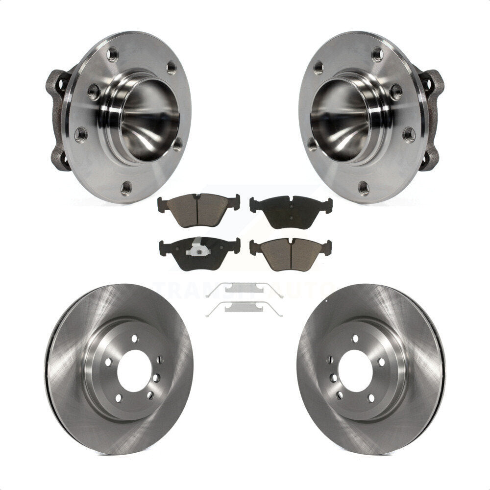Hub Bearing Assembly Disc Brake Rotors And Pads Front Kit For 2006 BMW 330Ci