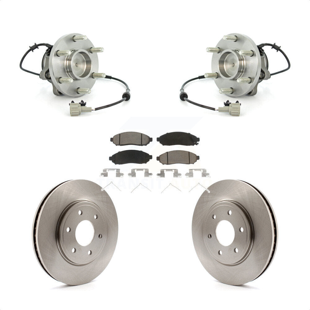 Hub Bearing Disc Brake Rotor & Pads Front Kit For Nissan Frontier Suzuki Equator