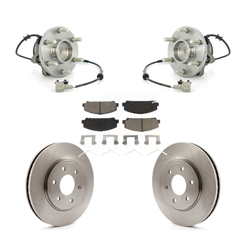 Hub Bearing Assembly Disc Brake Rotors And Pads Front Kit For Suzuki Equator