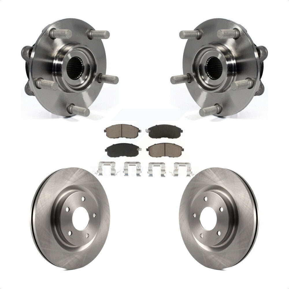Hub Bearing Assembly Disc Brake Rotor And Ceramic Pads Front Kit For Nissan Juke