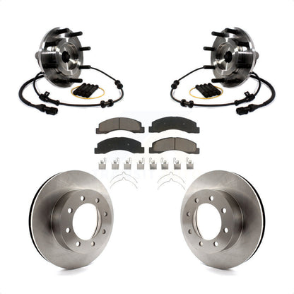 Hub Bearing Assembly Brake Rotor And Pad Front Kit For Ford F-250 Super Duty RWD