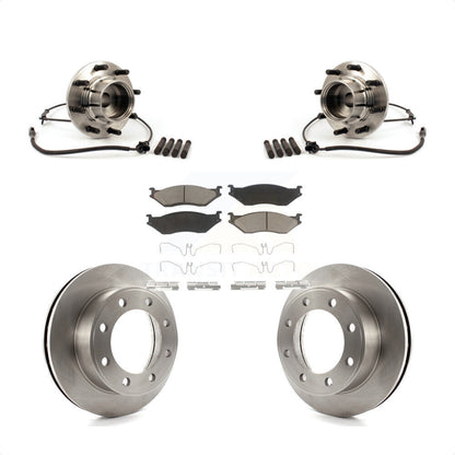 Hub Bearing Assembly Disc Brake Rotor & Pads Front Kit For Ford F-550 Super Duty