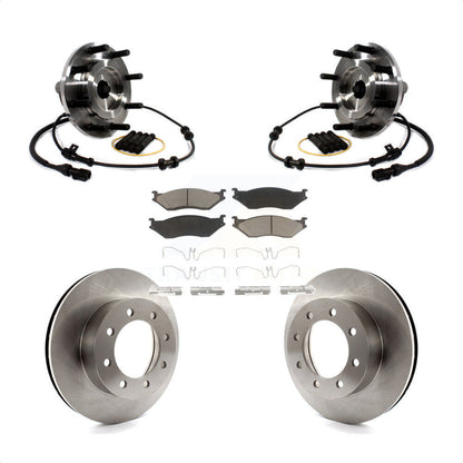 Hub Bearing Assembly Brake Rotor & Pad Front Kit For Ford F-550 Super Duty F-450