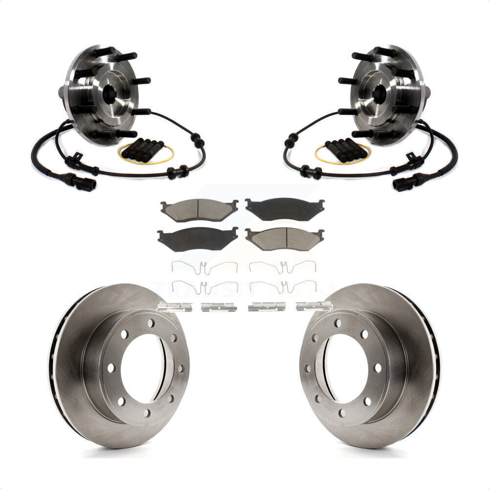 Hub Bearing Brake Rotor Pad Front Kit For 1999 Ford F-450 Super Duty F-550 4 X 2